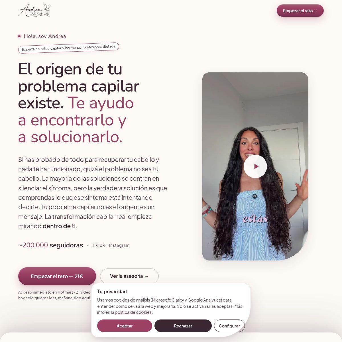 Proyecto web de Andrea Salud Capilar